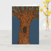 Carte Twisted Tree with Blue background- Blank (Fleur jaune)