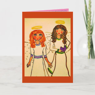 Carte Two Angels, fine art de Rosebeth 1995