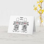 Carte Two Brides Biker Motorcycle Wedding (Fleur jaune)