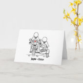 Carte Two Brides Motorbike and Sidecar Wedding (Fleur jaune)