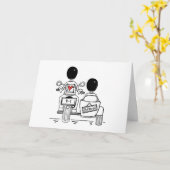 Carte Two Grooms Biker Motorcycle and Sidecar Wedding (Fleur jaune)