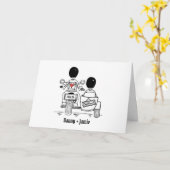 Carte Two Grooms Biker Motorcycle and Sidecar Wedding (Fleur jaune)