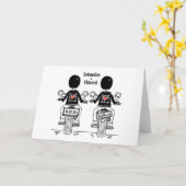 Carte Two Grooms Biker Motorcycle Wedding (Fleur jaune)