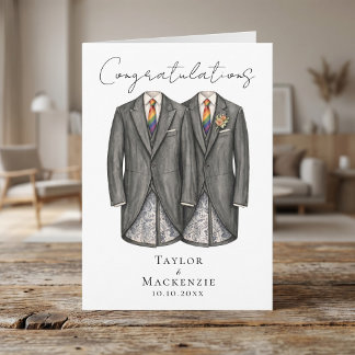 Carte Two Grooms Congratulations on Your Wedding Day