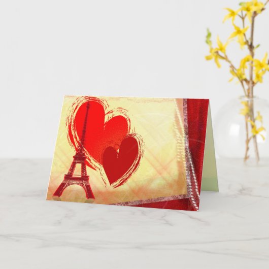 Carte Two hearts in Paris (Fleur jaune)