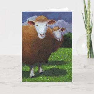 Carte Two Sheep : Acrylic painting: Anniversaire