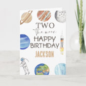 Carte Two The Moon | Modern Space 2nd Birthday Décor (Devant)