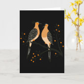 Carte Two Turtle Doves Cut Out Stencil Retro Style 7 Bab (Fleur jaune)