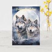 Carte Two Wolves in Winter (Fleur jaune)