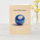 Carte Two Year Anniversary Sobriety Pool Ball (Fleur jaune)