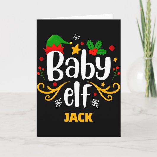 Carte Tygraphy Baby Elf Fun Family Matching Baby (Devant)