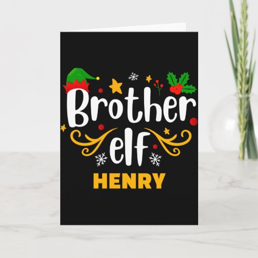 Carte Tygraphy Brother Elf Fun Family Matching  (Devant)