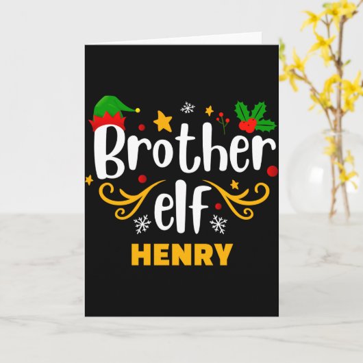 Carte Tygraphy Brother Elf Fun Family Matching  (Fleur jaune)