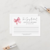 Carte Tying Knot Pink Bow Fête des mariées Conseils (Devant/Arrière en situation)