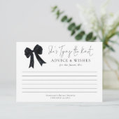Carte Tying The Knot Black Bow Bridal Shower Advice (Debout devant)