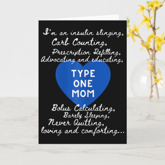 Carte Type One Mom Awareness  (Fleur jaune)