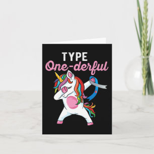 Carte Type Onederful Dabbing unicorne Type 1 Diabète Awa