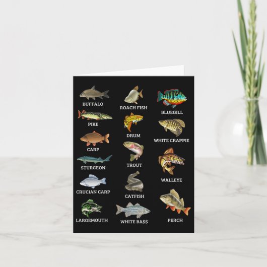 Carte Types D'Espèces De Poissons D'Eau Douce Pêcheur (Devant)