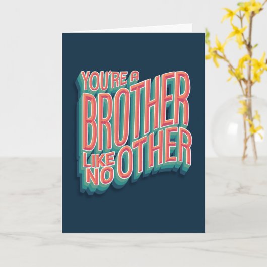 Carte Typographie 3D créative Frère comme aucun autre (Fleur jaune)