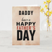 Carte Typographie aquarelle Daddy Happy Père`s Day (Fleur jaune)