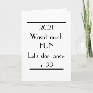 Carte Typographie Art Déco 2022 Funny Happy New Year Car
