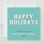 Carte Typographie blanche simple moderne Joyeuses fêtes (Devant)