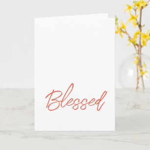 Carte Typographie BLESSED Foi Orange Reconnaissant Recon