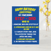 Carte Typographie Bleue Mon Stepdad est citations Annive (Fleur jaune)