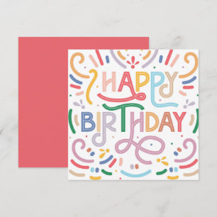 Carte Typographie branchée Arc-en-ciel moderne Joyeux an