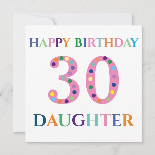 Carte Typographie colorée Bonne fille d'anniversaire (Devant)