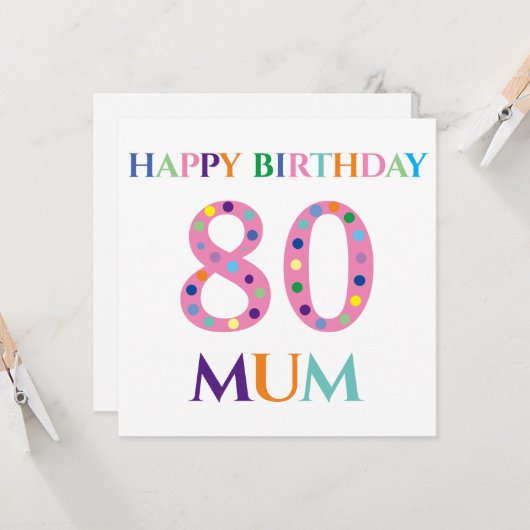 Carte Typographie colorée Bonne maman d'anniversaire (Devant/Arrière en situation)