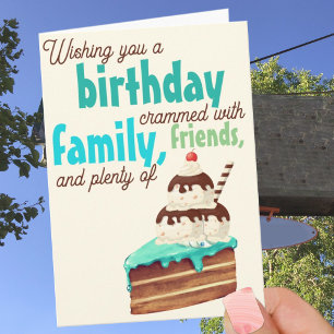 Carte Typographie Colorée Gâteau D'anniversaire Glace
