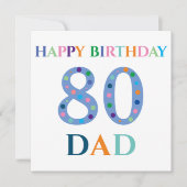 Carte Typographie colorée Joyeux père d'anniversaire (Devant)