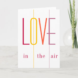 Carte Typographie d'amour dans l'air pour la Saint-Valen