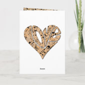 Carte Typographie d'amour en forme de cœur avec des note (Dos)