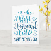 Carte Typographie de la Fête des pères du meilleur mari  (Fleur jaune)