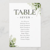 Carte Typographie de la verdure Plan d'assise Numéro de (Dos)