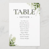 Carte Typographie de la verdure Plan d'assise Numéro de (Devant)