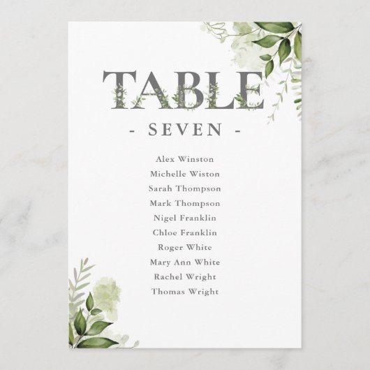 Carte Typographie de la verdure Plan d'assise Numéro de  (Devant)