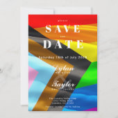 Carte Typographie de mariage drapeau de fierté gras Enre (Devant)