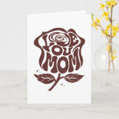 Carte Typographie de rose pour maman que j'aime (Fleur jaune)