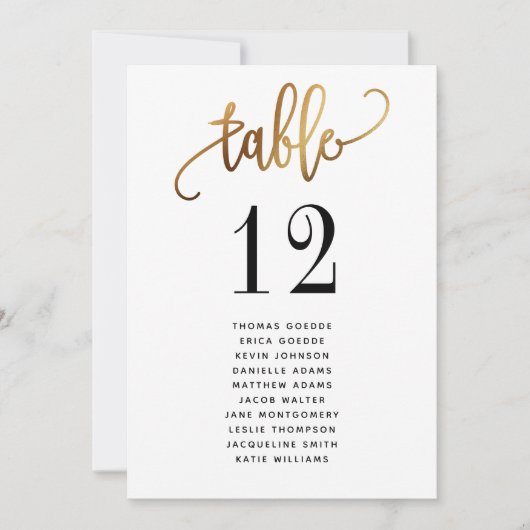 Carte Typographie de script Gold Black Lovely (Devant)