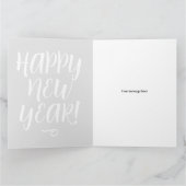 Carte Typographie de script noir et blanc Bonne Année (Intérieur)