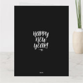 Carte Typographie de script noir et blanc Bonne Année (Dos)