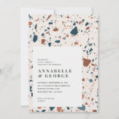 Carte Typographie de terrazzo rustique teracotta moderne (Devant)