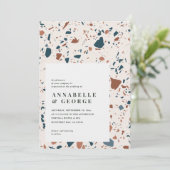 Carte Typographie de terrazzo rustique teracotta moderne (Debout devant)