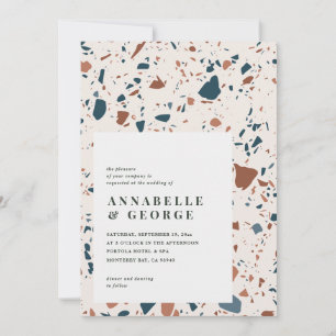 Carte Typographie de terrazzo rustique teracotta moderne