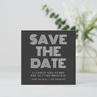 Typographie Disco Vintage 70 Save the Date Noir