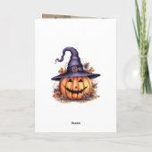 Carte Typographie du Citrouille éffrayant Photo Happy Ha (Dos)