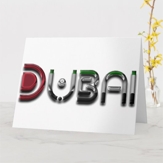 Carte Typographie du drapeau de Dubaï City (Fleur jaune)